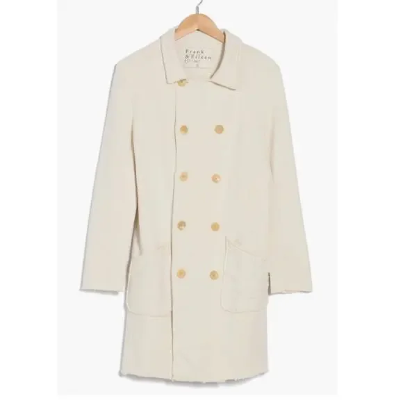 Frank & Eileen Belfast Trench Coat Vintage White Triple Fleece Size XS  Made USA - Picture 3 of 11